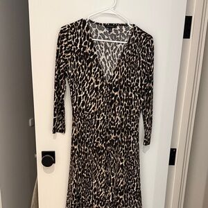 Banana Republic Animal Print Long Sleeve Dress